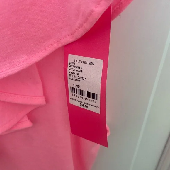NWT - Lilly Pulitzer Alessa Top, Pelican Pink, size Small - Picture 4 of 7